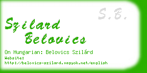 szilard belovics business card